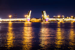 Фотографии ночного Санкт-Петербурга, мосты ночью
