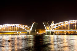 Фотографии ночного Санкт-Петербурга, мосты ночью